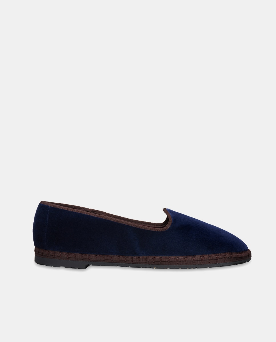 Slipper hombre en terciopelo - Flabelus - Azul marino Azul marino-1