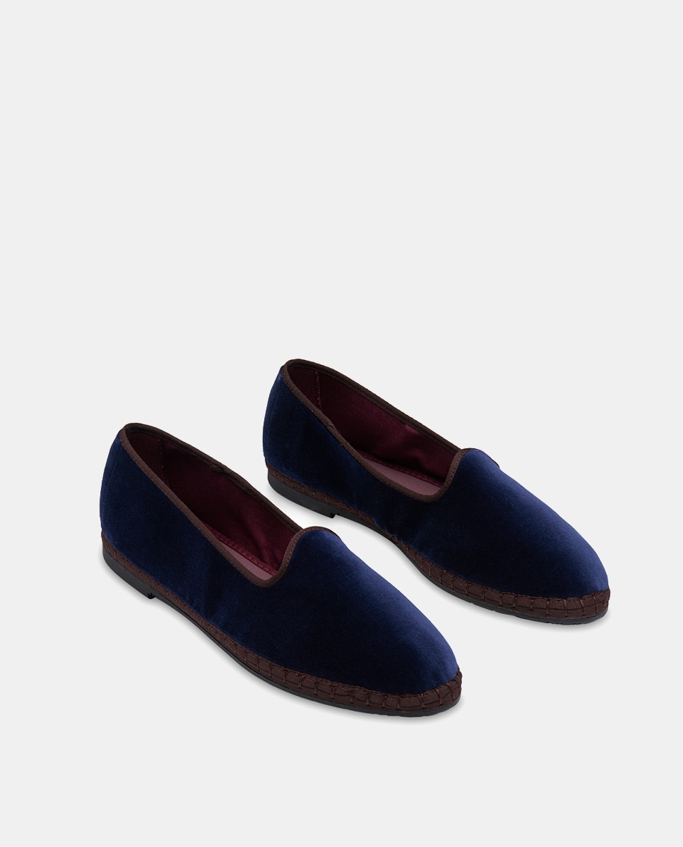 Slipper hombre en terciopelo - Flabelus - Azul marino Azul marino-2