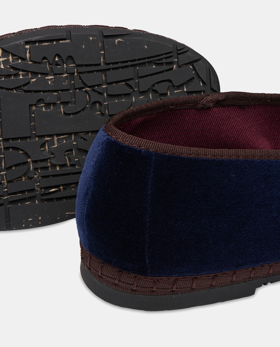 Slipper hombre en terciopelo - Flabelus - Azul marino Azul marino-3