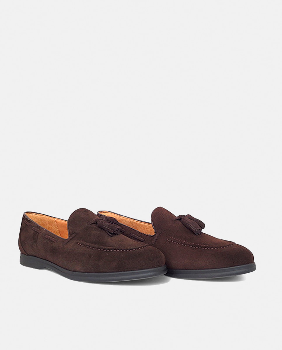 Mocassins de Camurça com Borlas Castanho-escuro-2