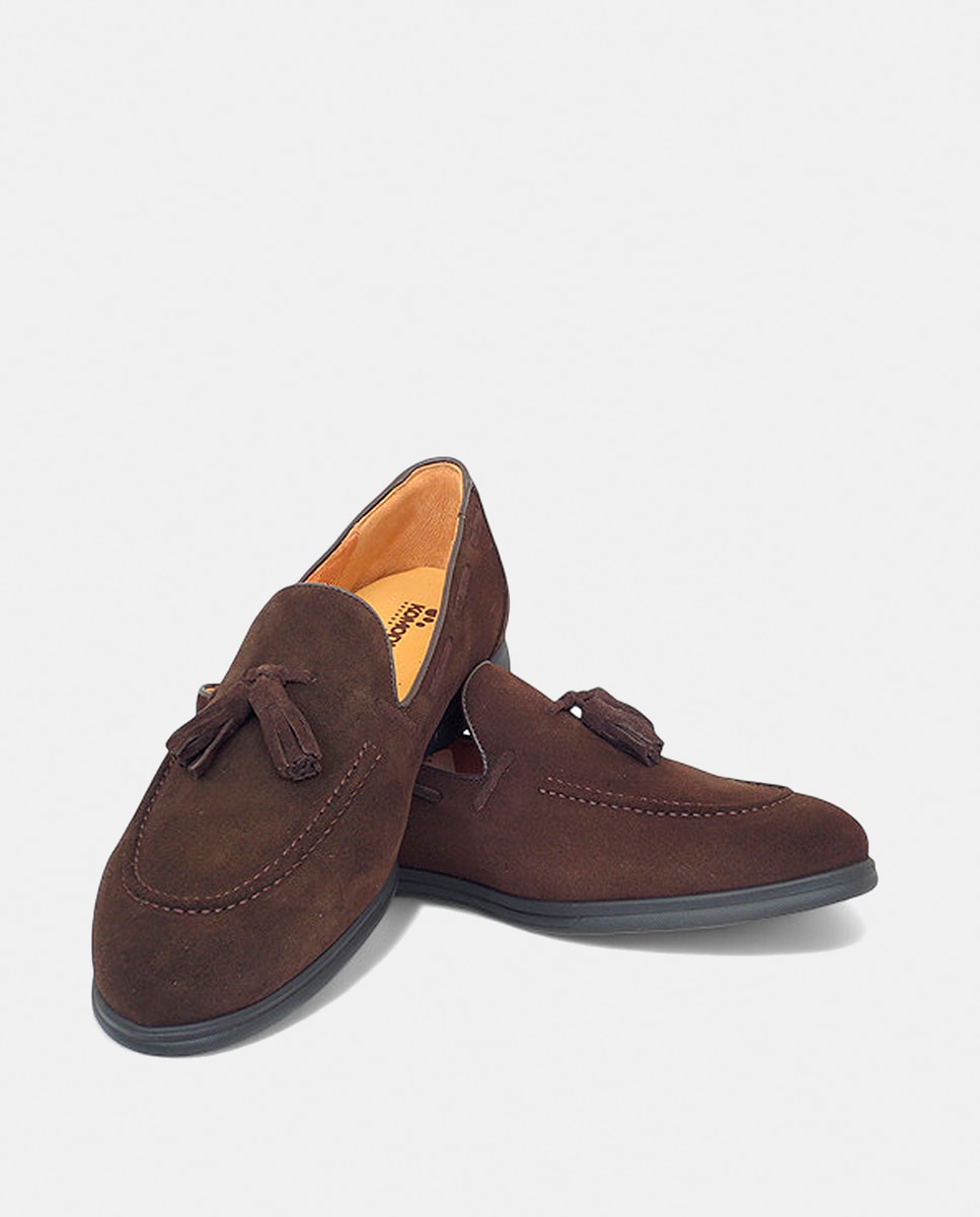 Mocassins de Camurça com Borlas Castanho-escuro-3