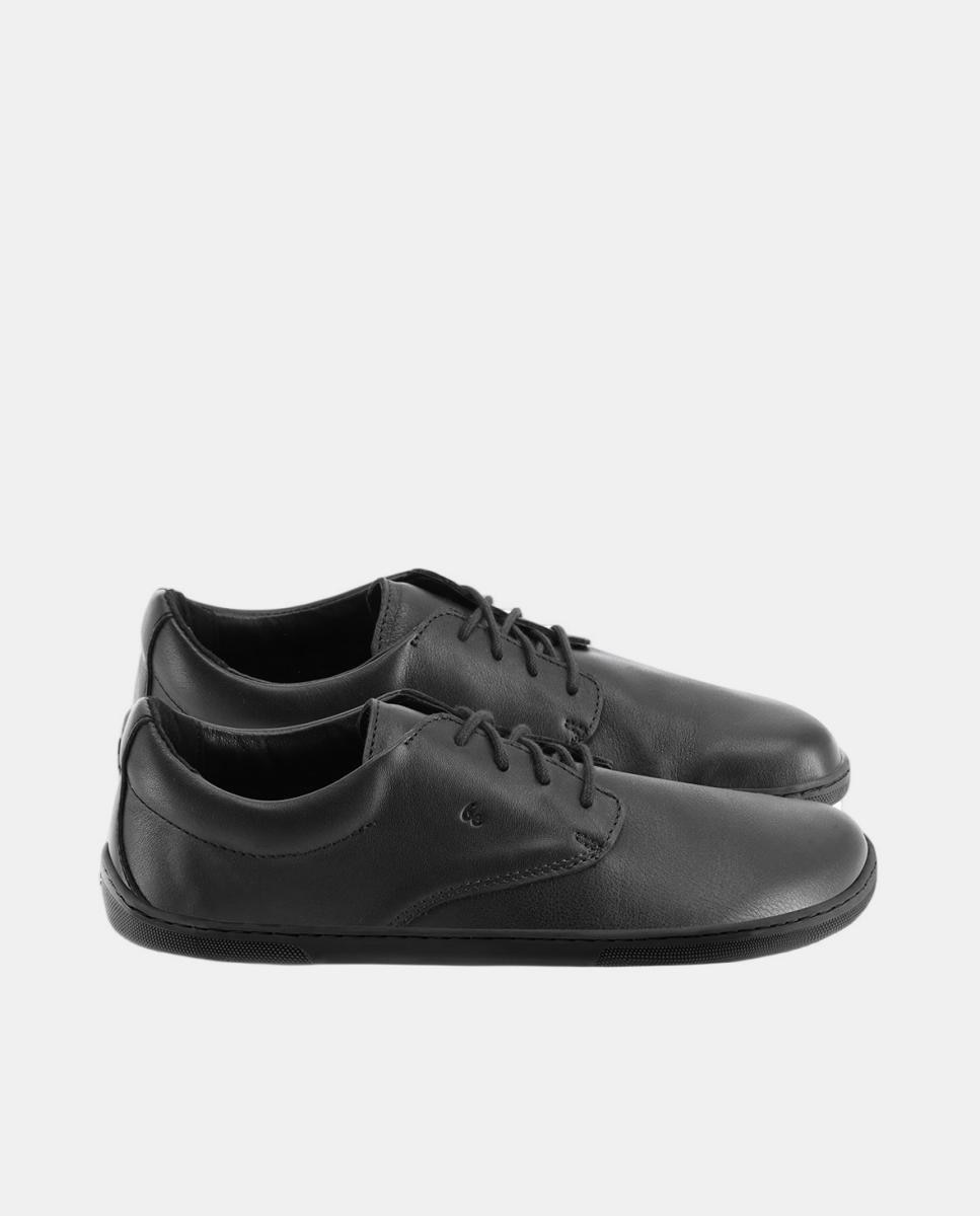 Sapatos em Pele com Sola Rasa sem Drop Preto Ónix-3