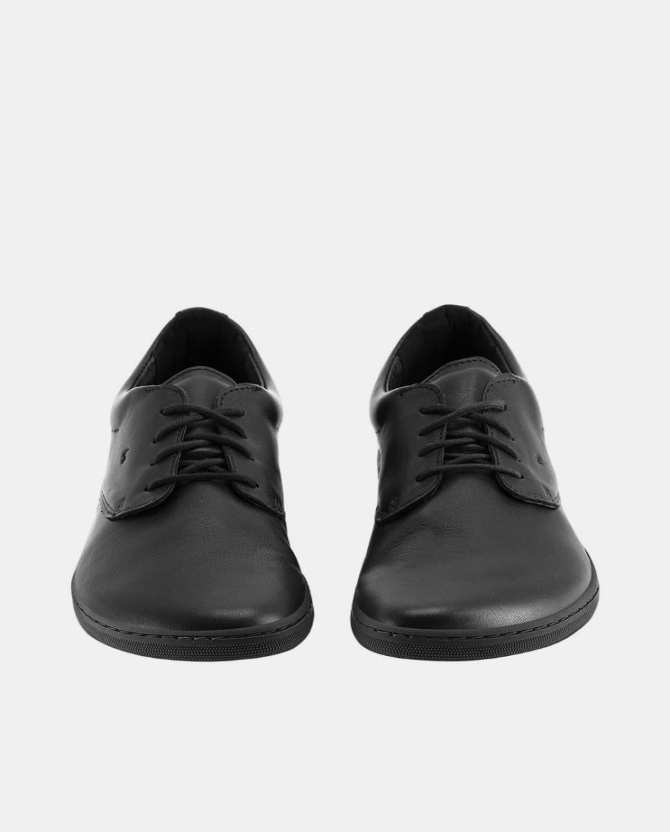 Sapatos em Pele com Sola Rasa sem Drop Preto Ónix-5