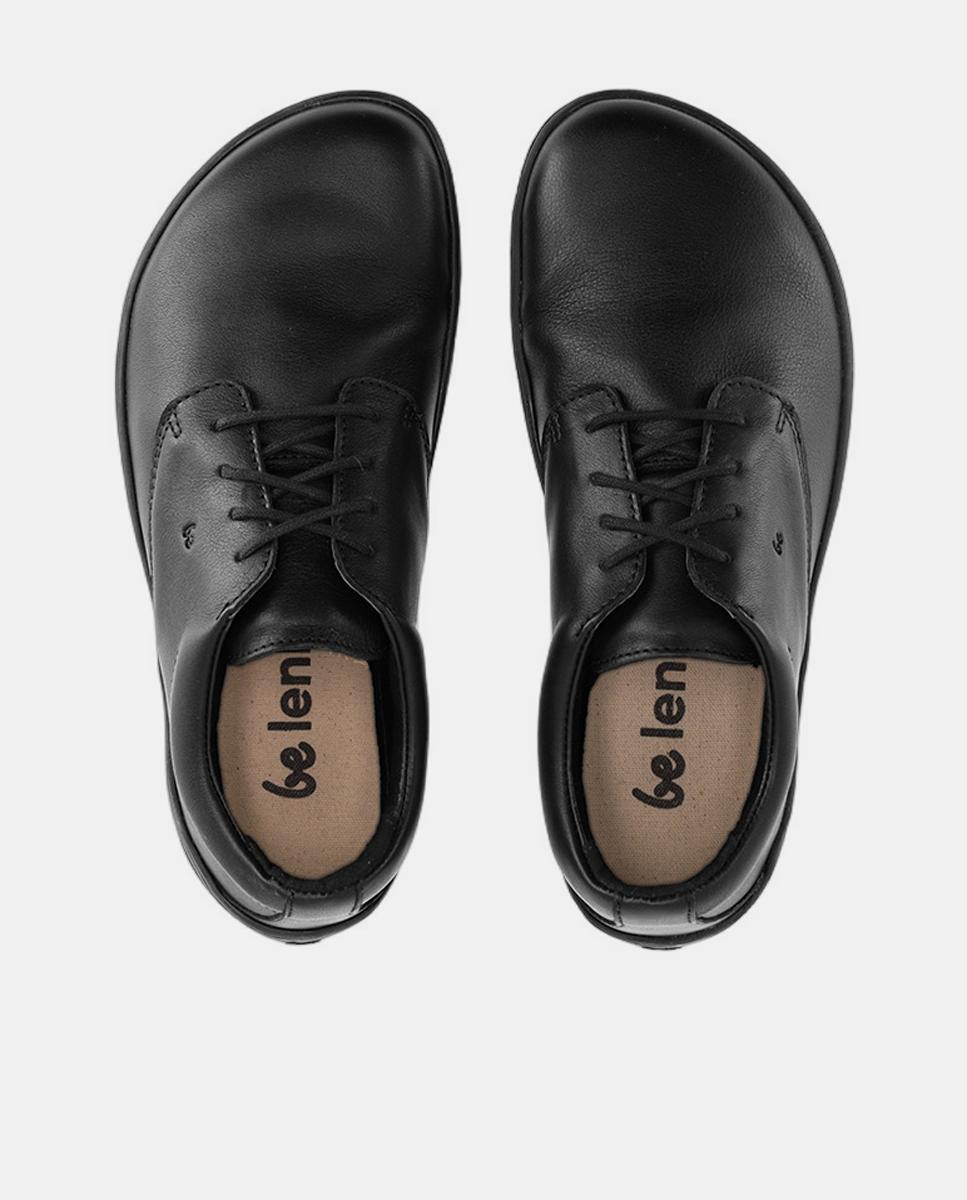 Sapatos em Pele com Sola Rasa sem Drop Preto Ónix-6