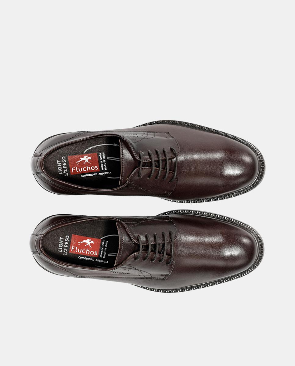 Blucher de hombre en piel con suela ligera - Fluchos - Marrón chocolate Marrón chocolate-5