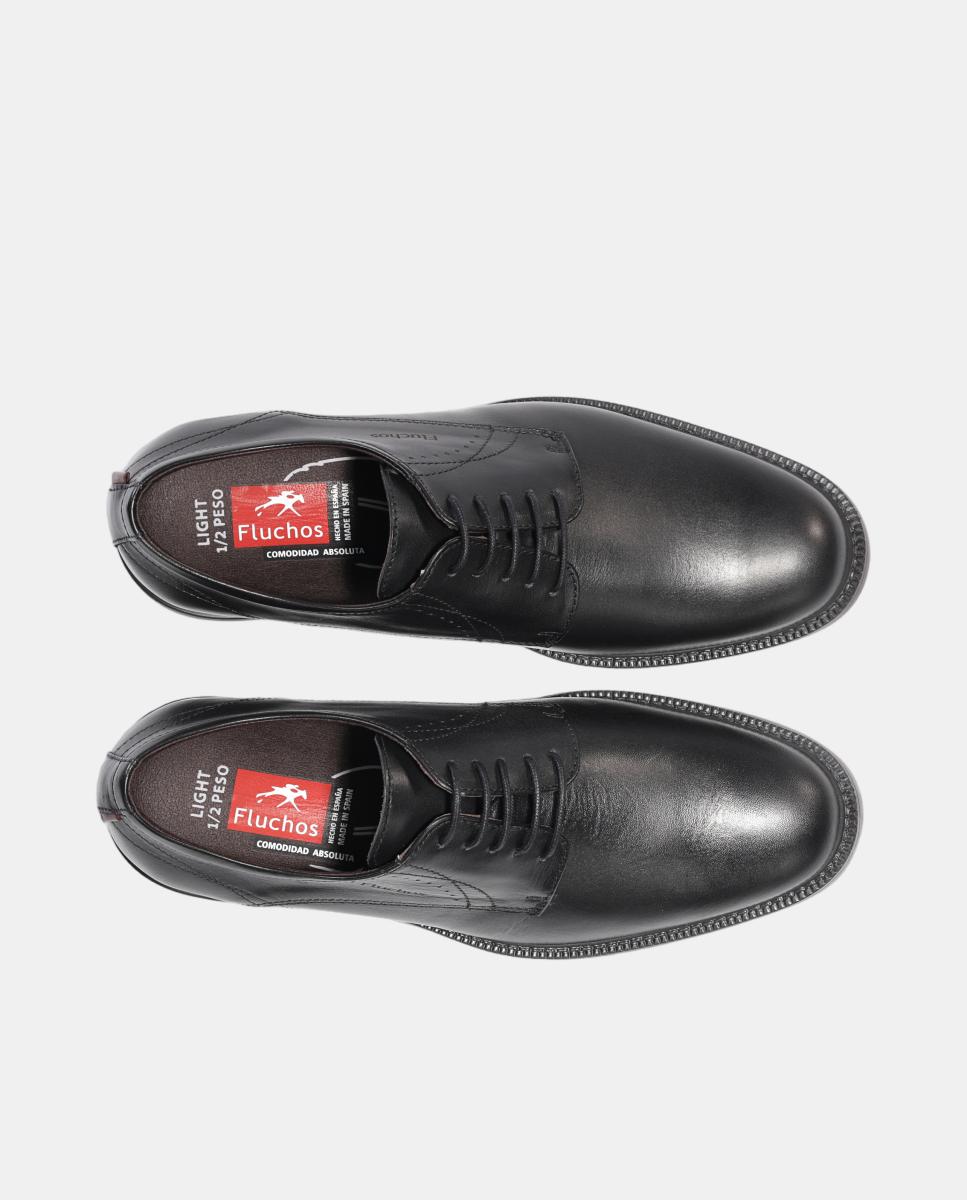 Blucher de hombre en piel con suela ligera - Fluchos - Negro Negro-5