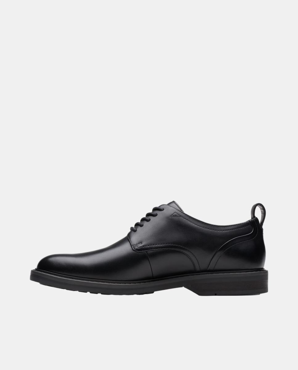 Sapatos de Atacadores em Pele com Sola de Borracha Termoplástica Preto-3