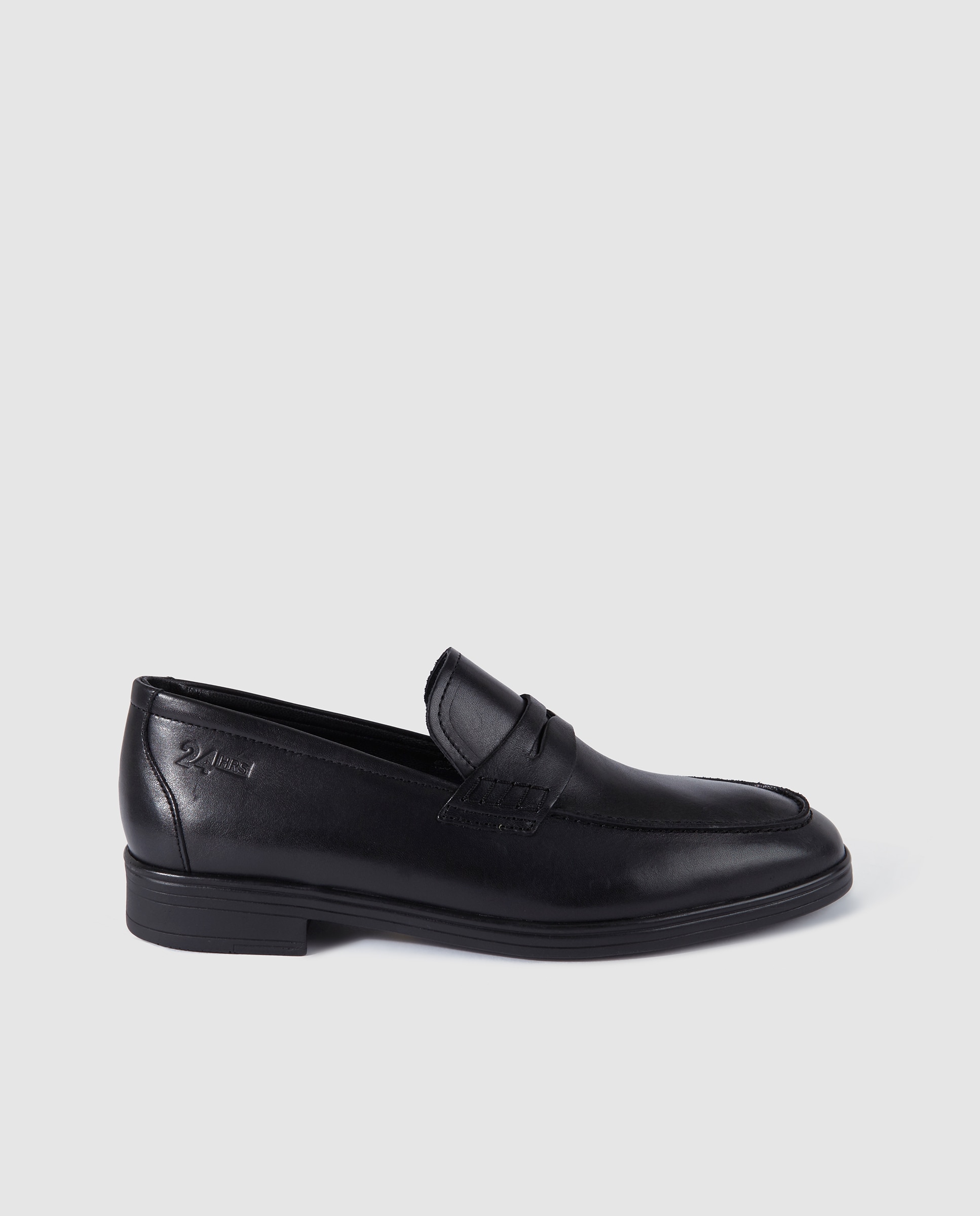 Mocassins de homem 24HRS de pele em preto Preto-1