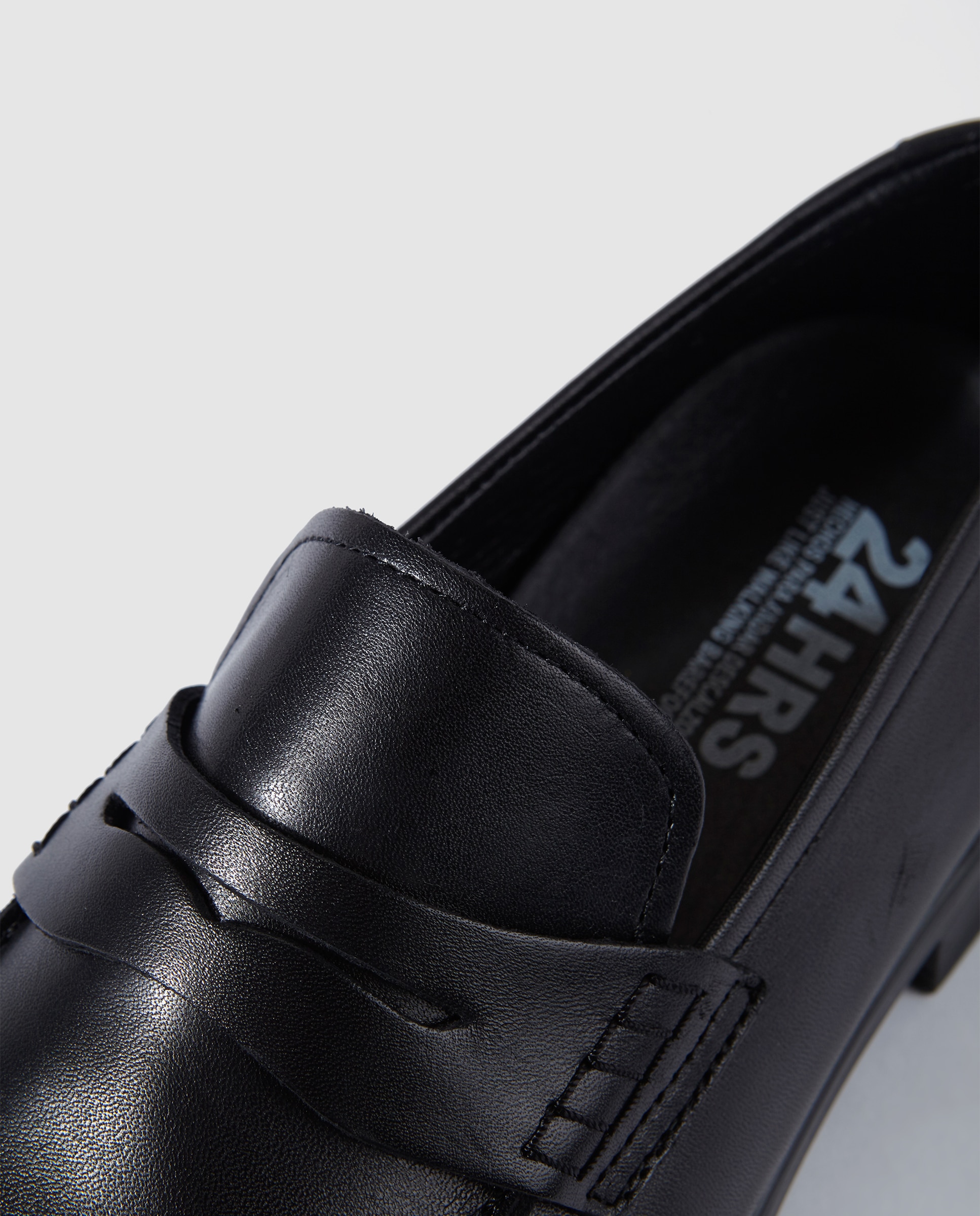 Mocassins de homem 24HRS de pele em preto Preto-5