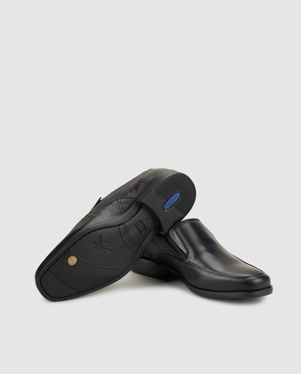 Mocassins de homem Fluchos de pele em preto Preto-2