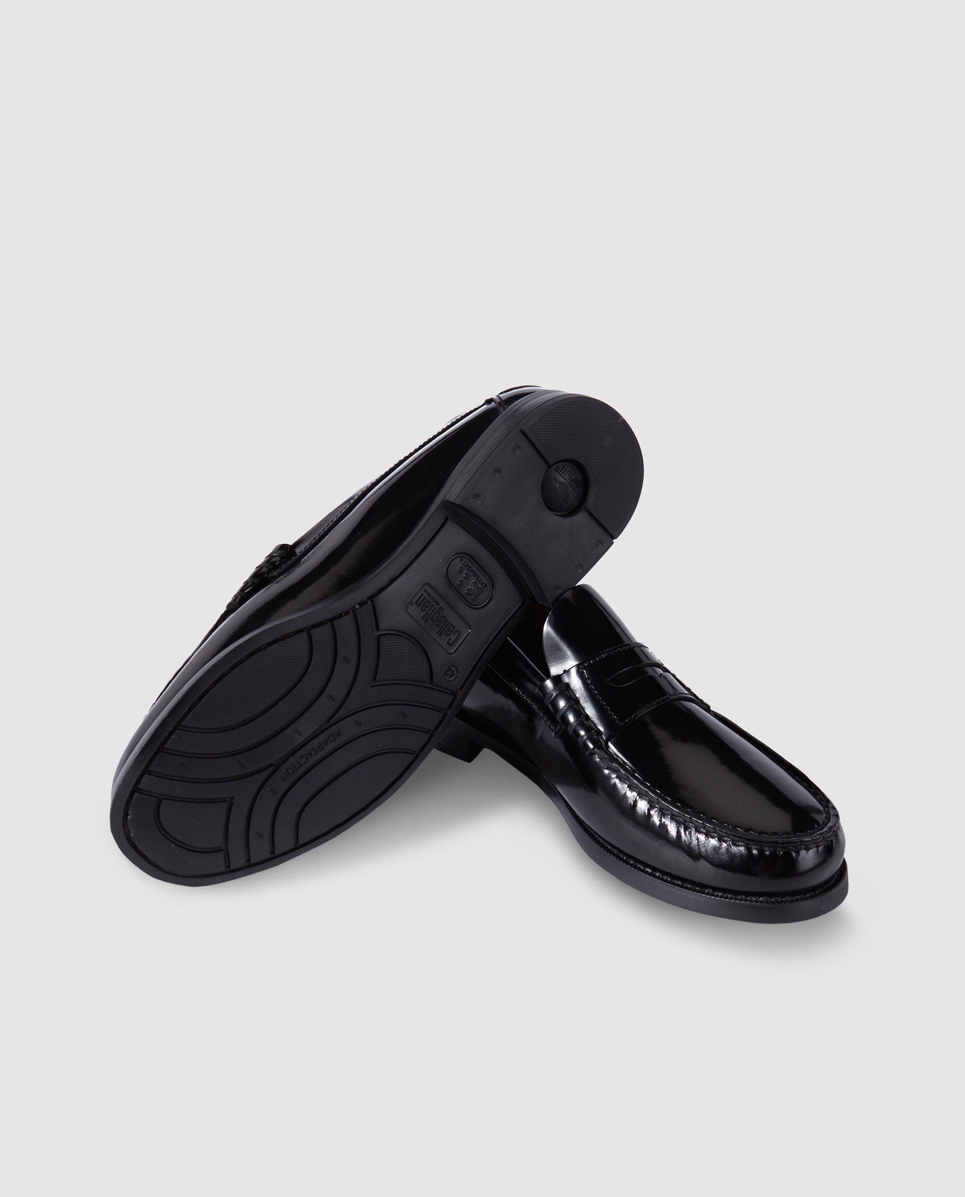 Mocassins de homem Callaghan de pele em preto Preto-2