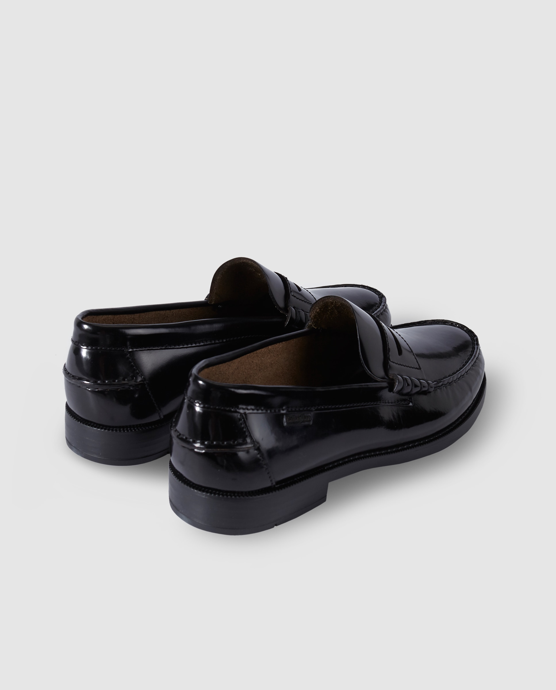 Mocassins de homem Callaghan de pele em preto Preto-3