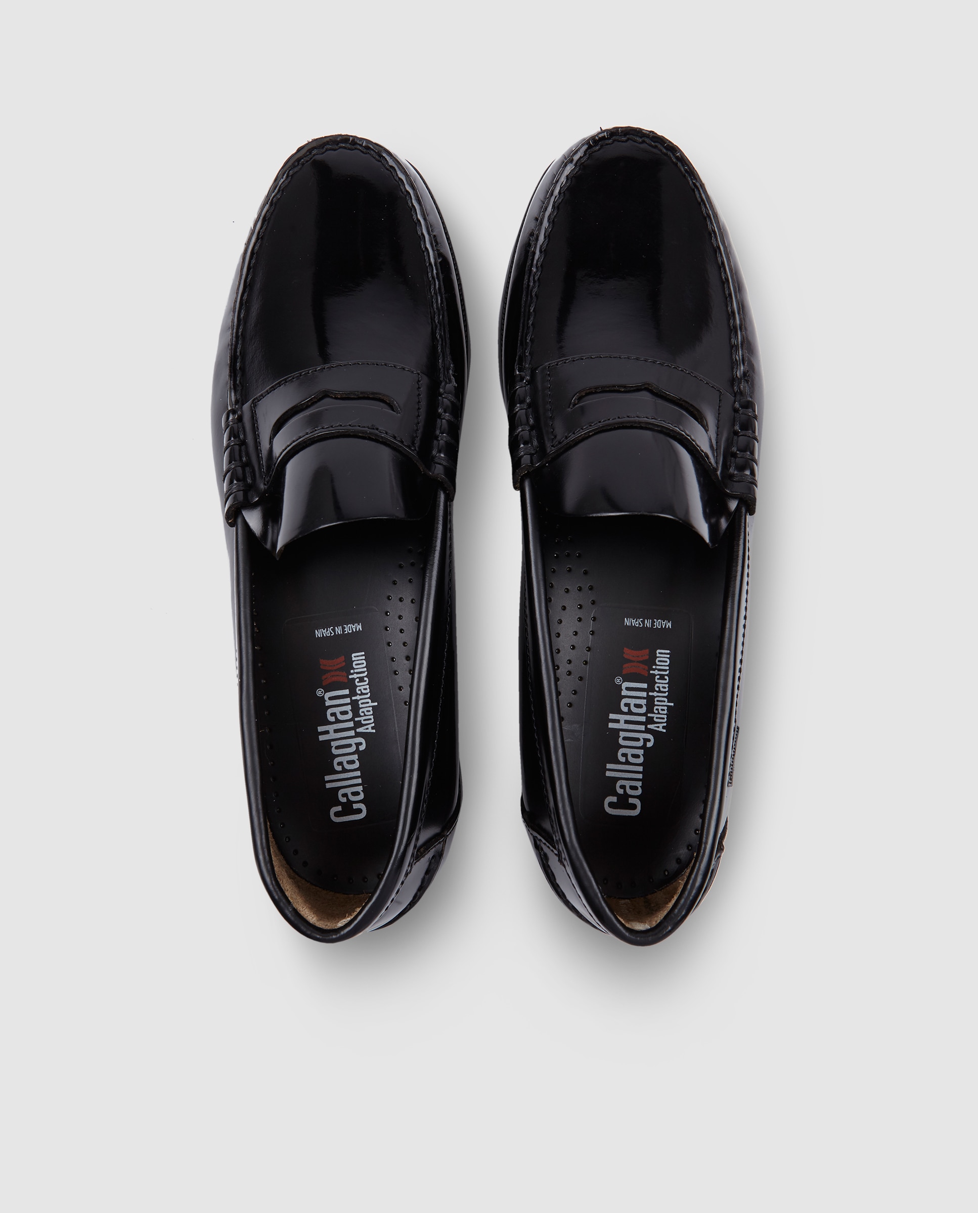 Mocassins de homem Callaghan de pele em preto Preto-4
