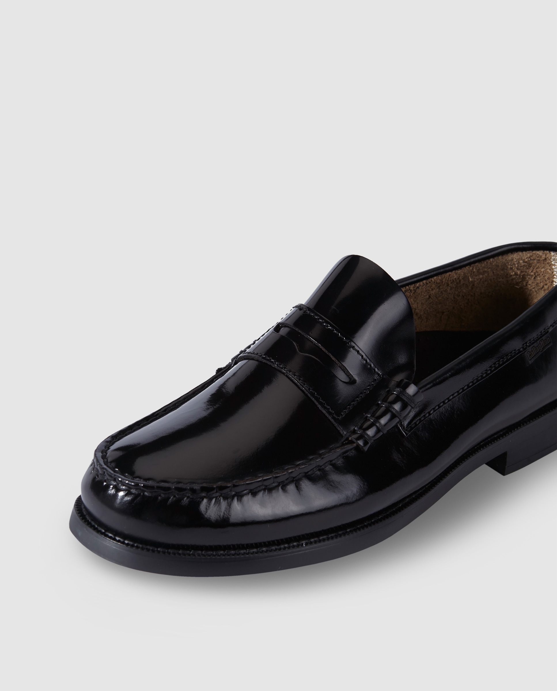 Mocassins de homem Callaghan de pele em preto Preto-5
