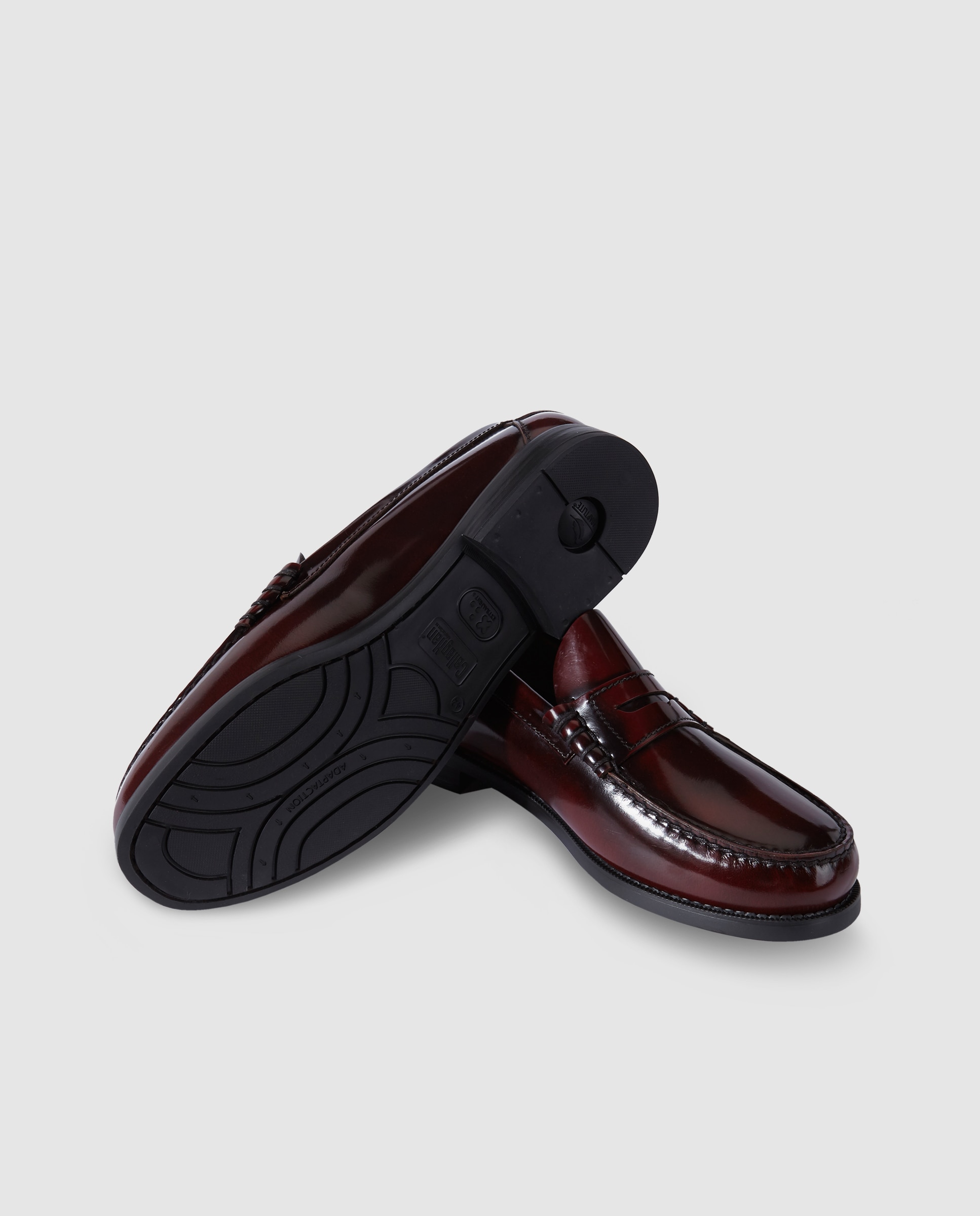 Mocassins de homem Callaghan em pele grená Grená-2