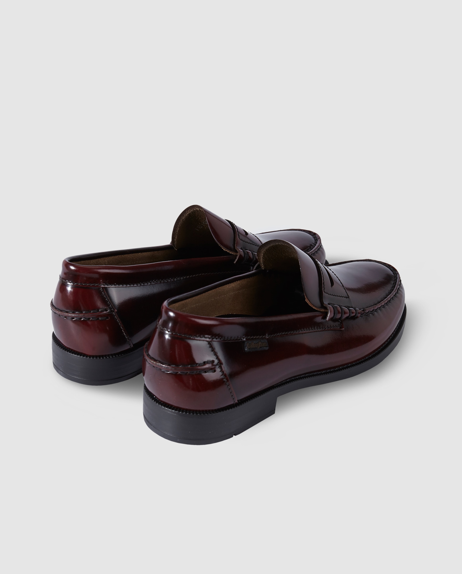 Mocassins de homem Callaghan em pele grená Grená-3
