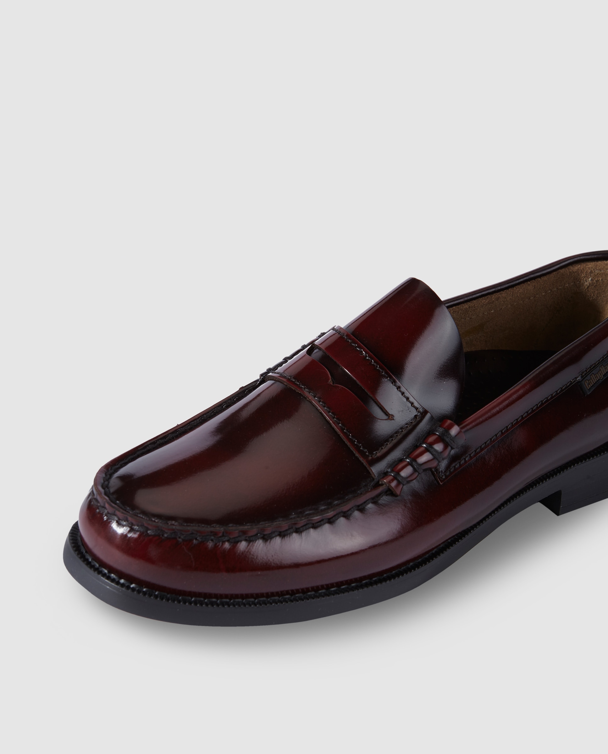Mocassins de homem Callaghan em pele grená Grená-5