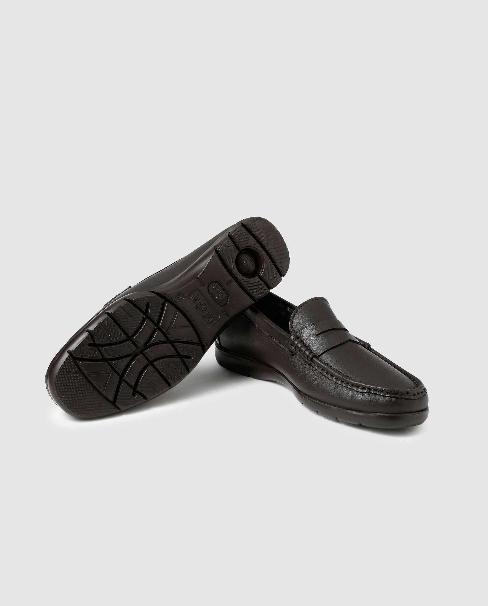 Mocassins de homem Callaghan em pele castanhos Castanho-2