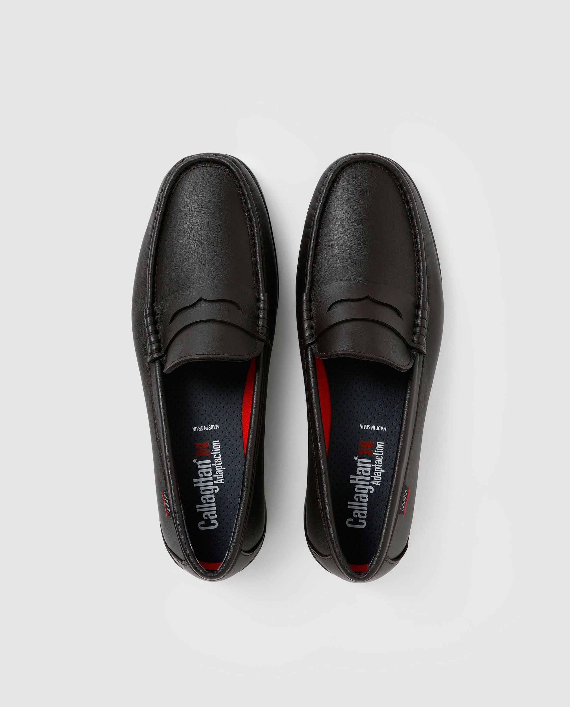 Mocassins de homem Callaghan em pele castanhos Castanho-4