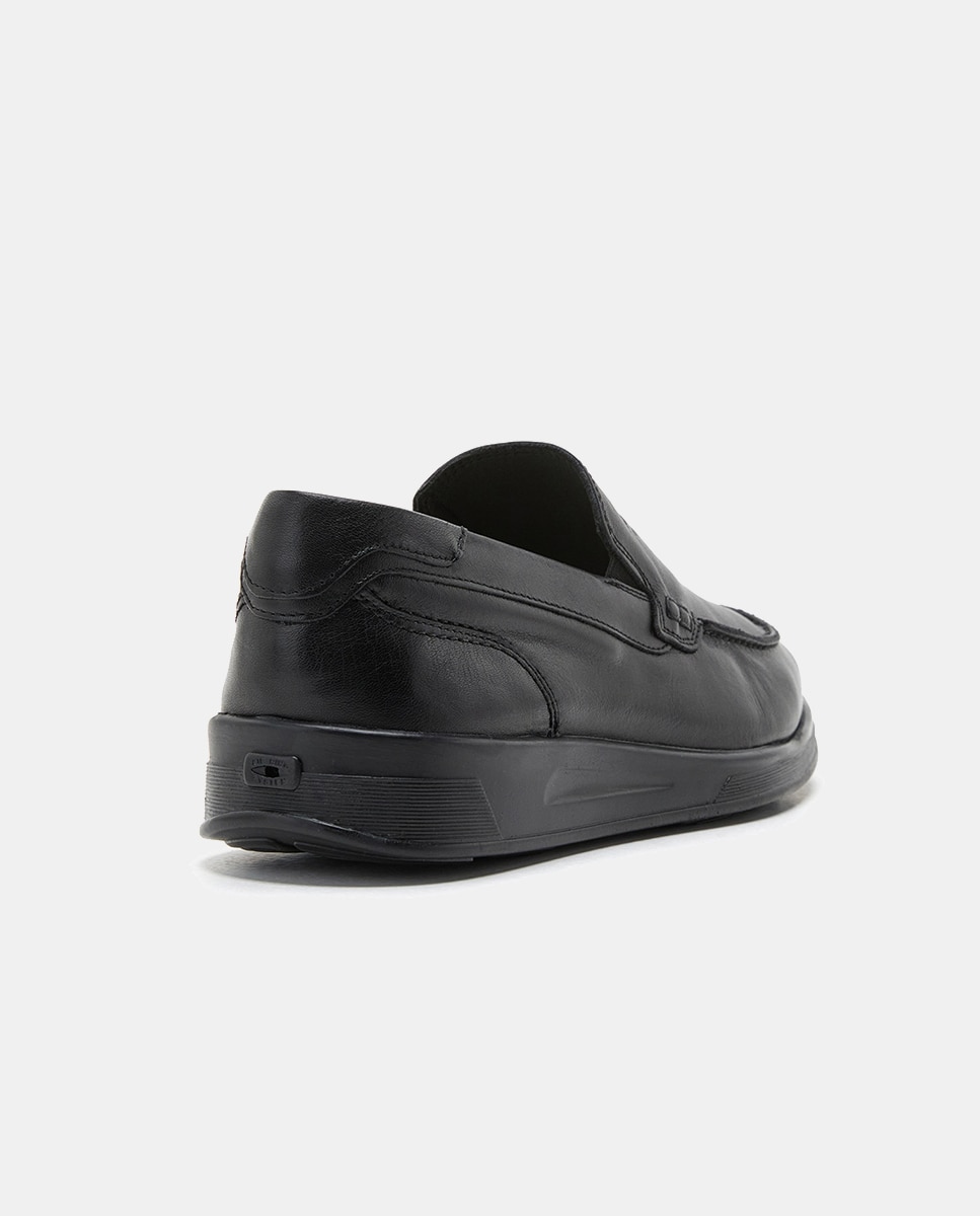 Mocassins com Elásticos Laterais - Preto Preto-4