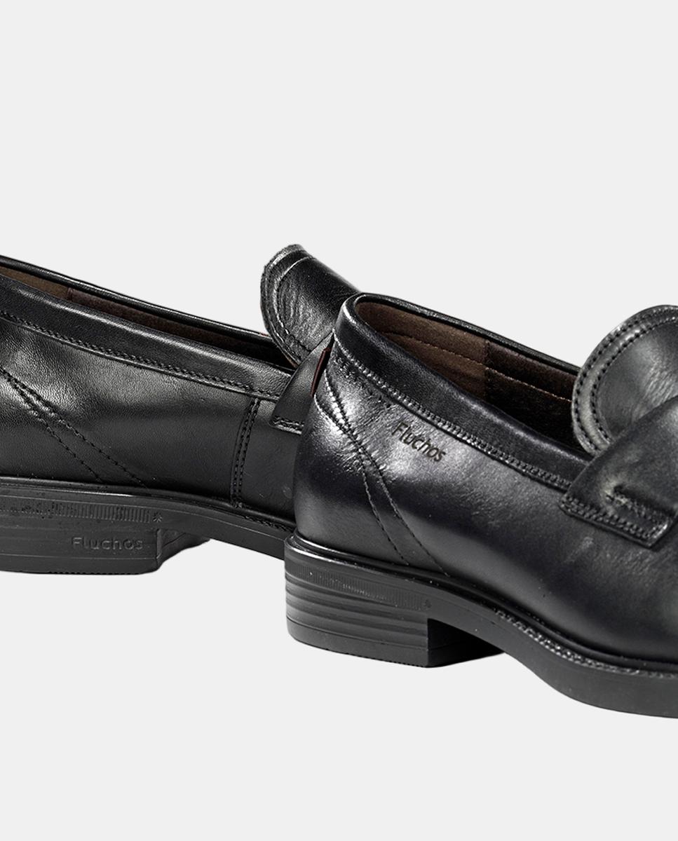 Mocasin de hombre en piel con suela ligera - Fluchos - Negro Negro-7
