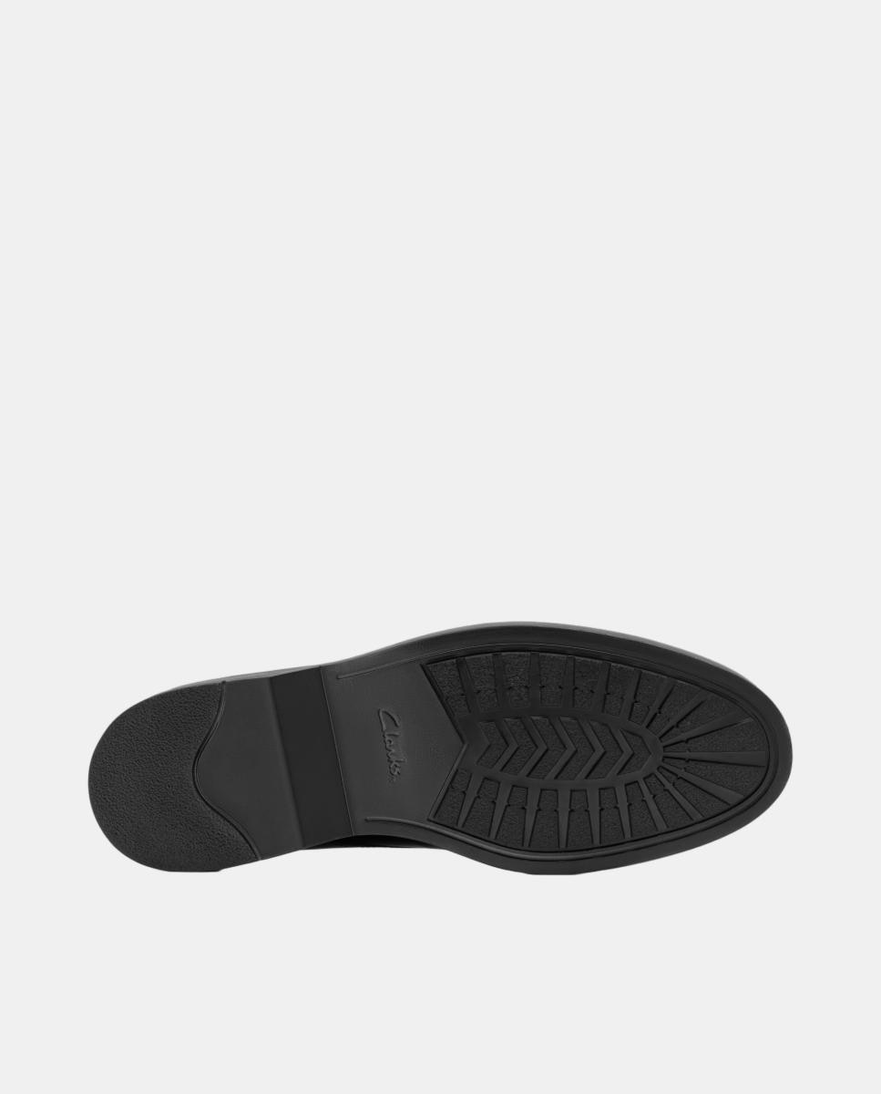 Botins em Pele com Fecho de Atacadores e Sola de Borracha Termoplástica Preto-3