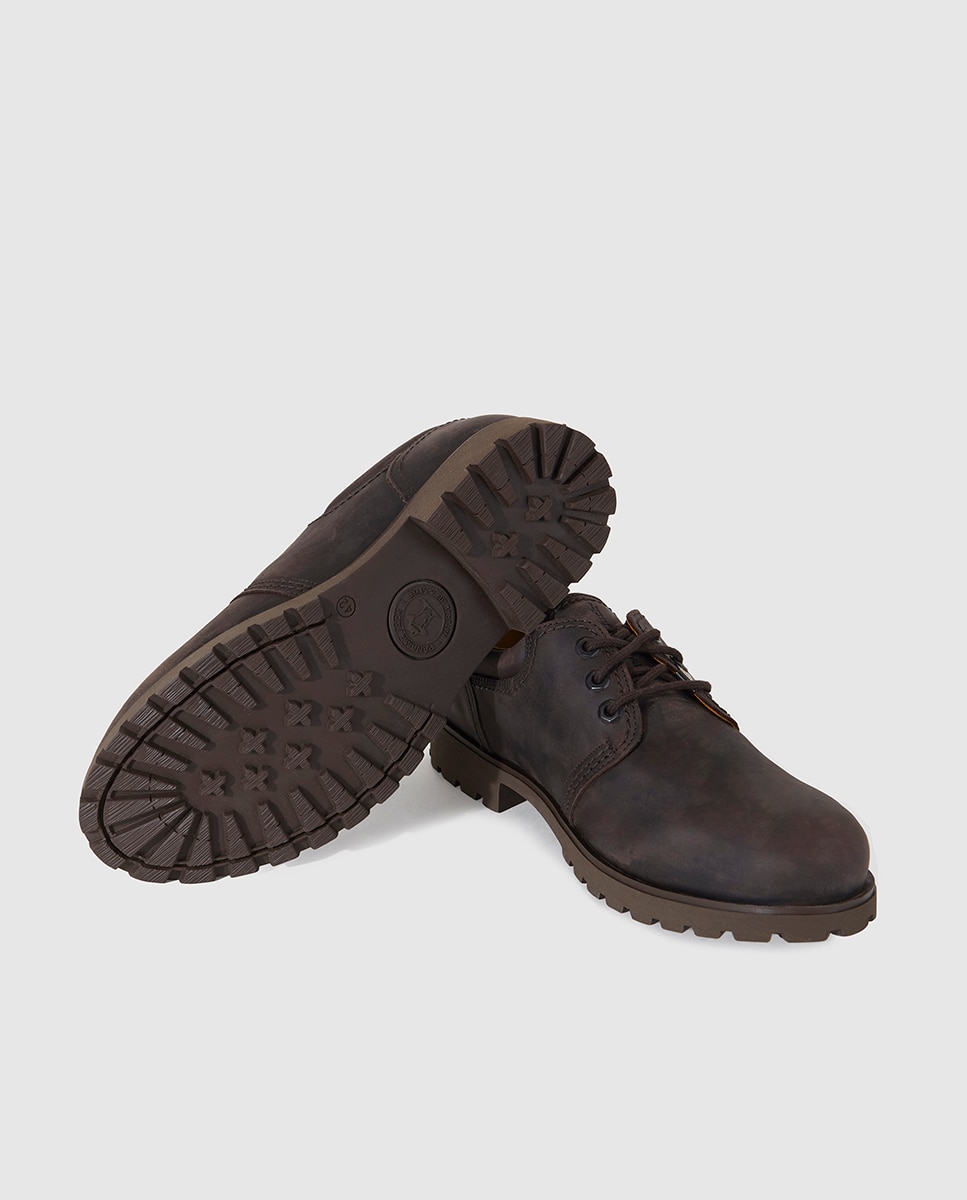 Sapatos Panama Jack em pele engraxada com cordões Castanho-2
