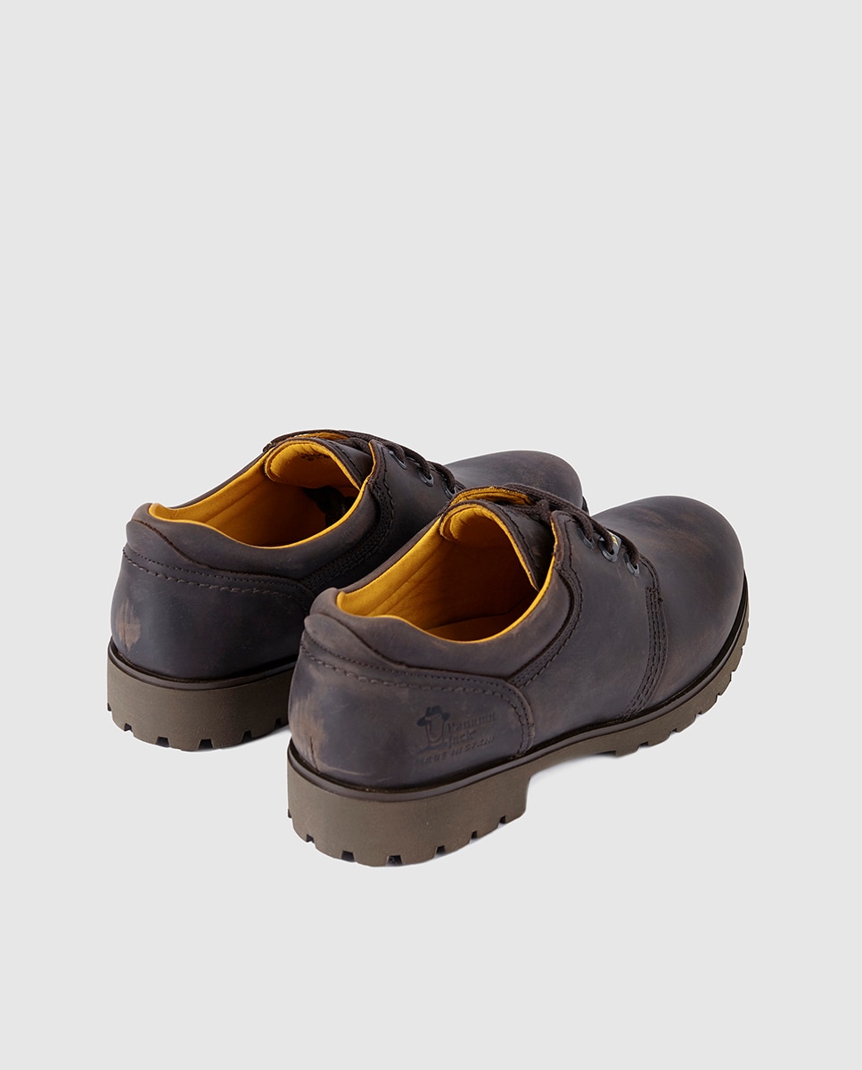 Sapatos Panama Jack em pele engraxada com cordões Castanho-3