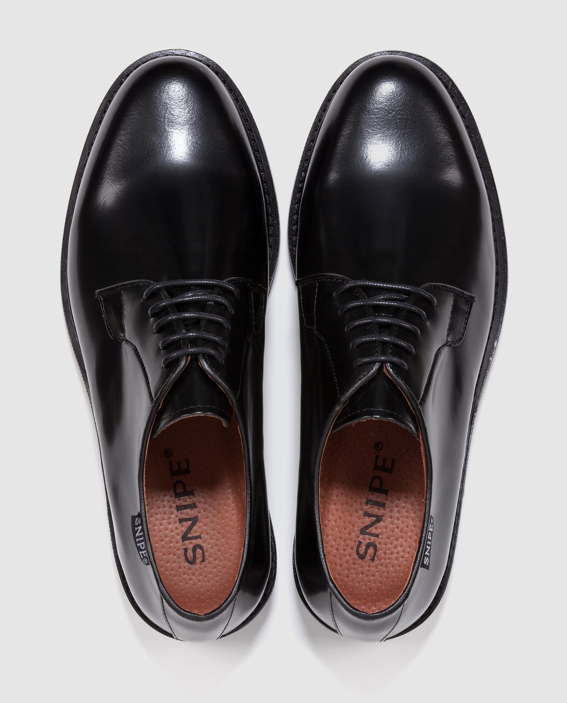Bluchers de homem Snipe em pele cor preto Preto-4