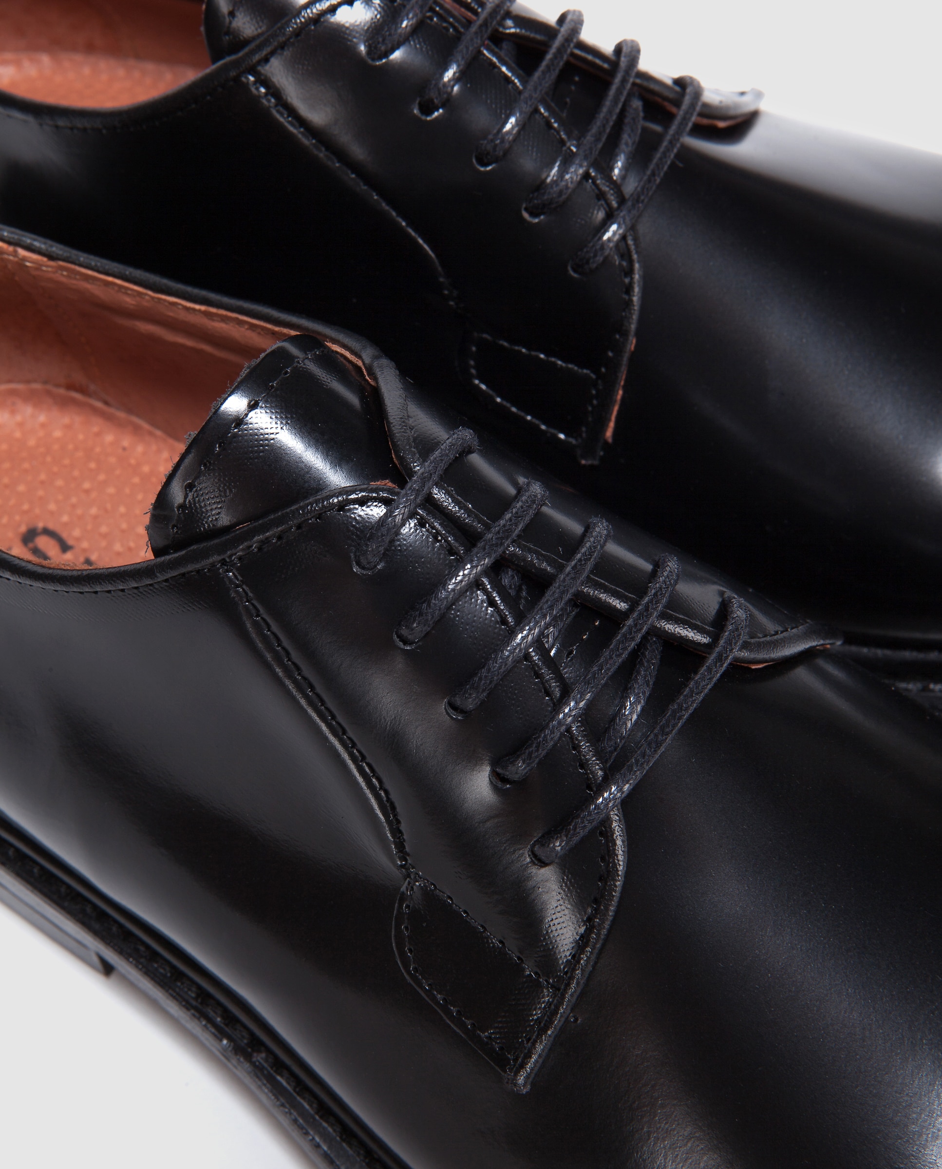 Bluchers de homem Snipe em pele cor preto Preto-5