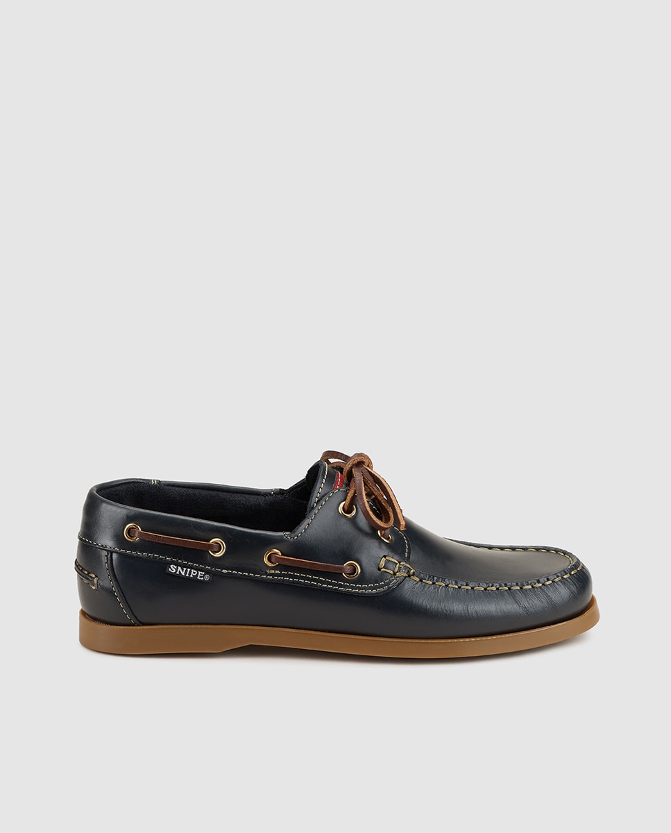 Imagem 0 de Sapatos de vela de homem Snipe em pele cor azul