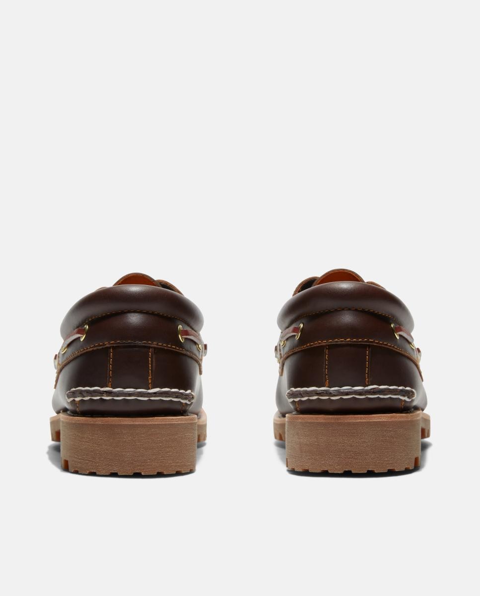 Sapatos de vela de homem Timberland de pele castanhos Castanho-5
