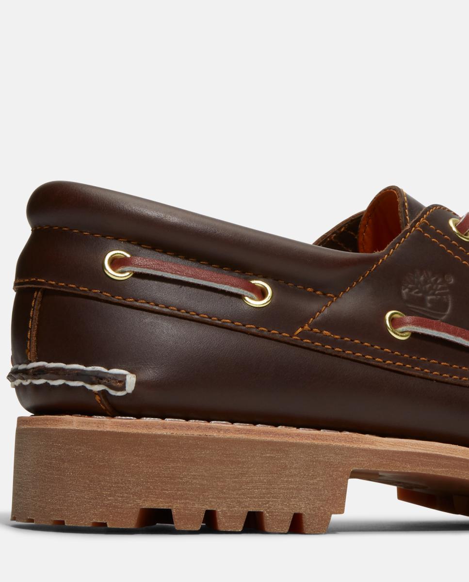 Sapatos de vela de homem Timberland de pele castanhos Castanho-7