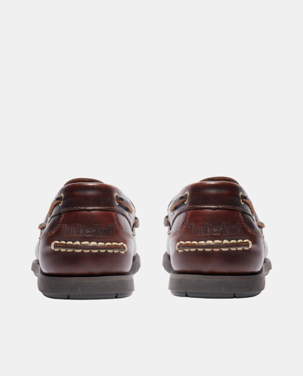 Sapatos de vela de homem Timberland de pele castanhos Castanho-5