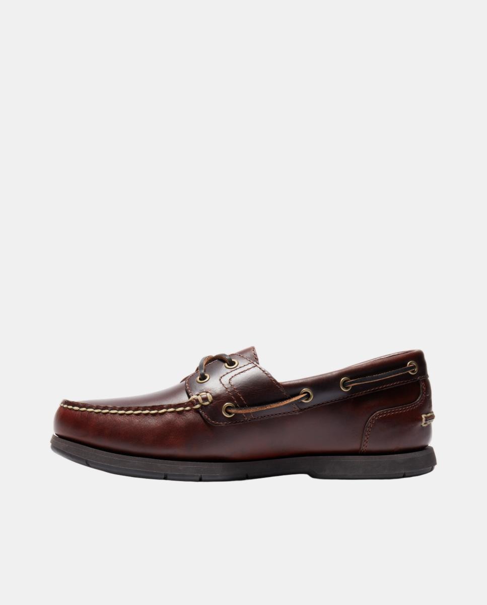 Sapatos de vela de homem Timberland de pele castanhos Castanho-6