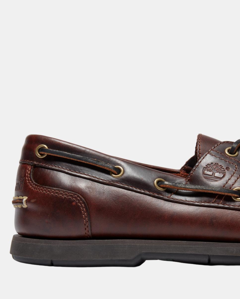 Sapatos de vela de homem Timberland de pele castanhos Castanho-7