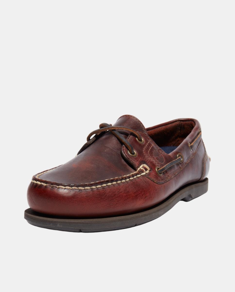Sapatos de vela de homem Timberland de pele castanhos Castanho-8