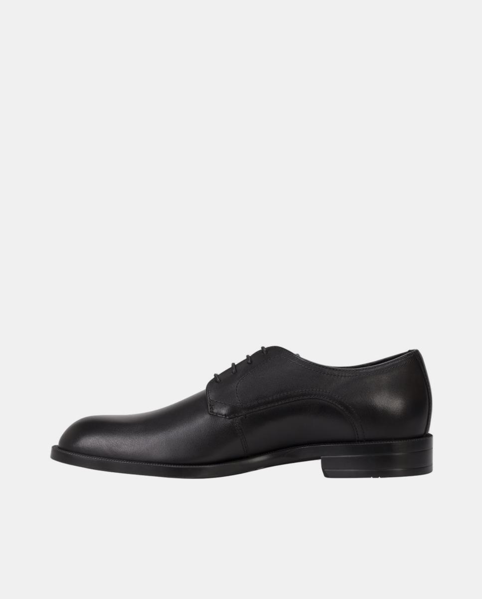 Sapatos de Atacadores e em Pele Preto-4