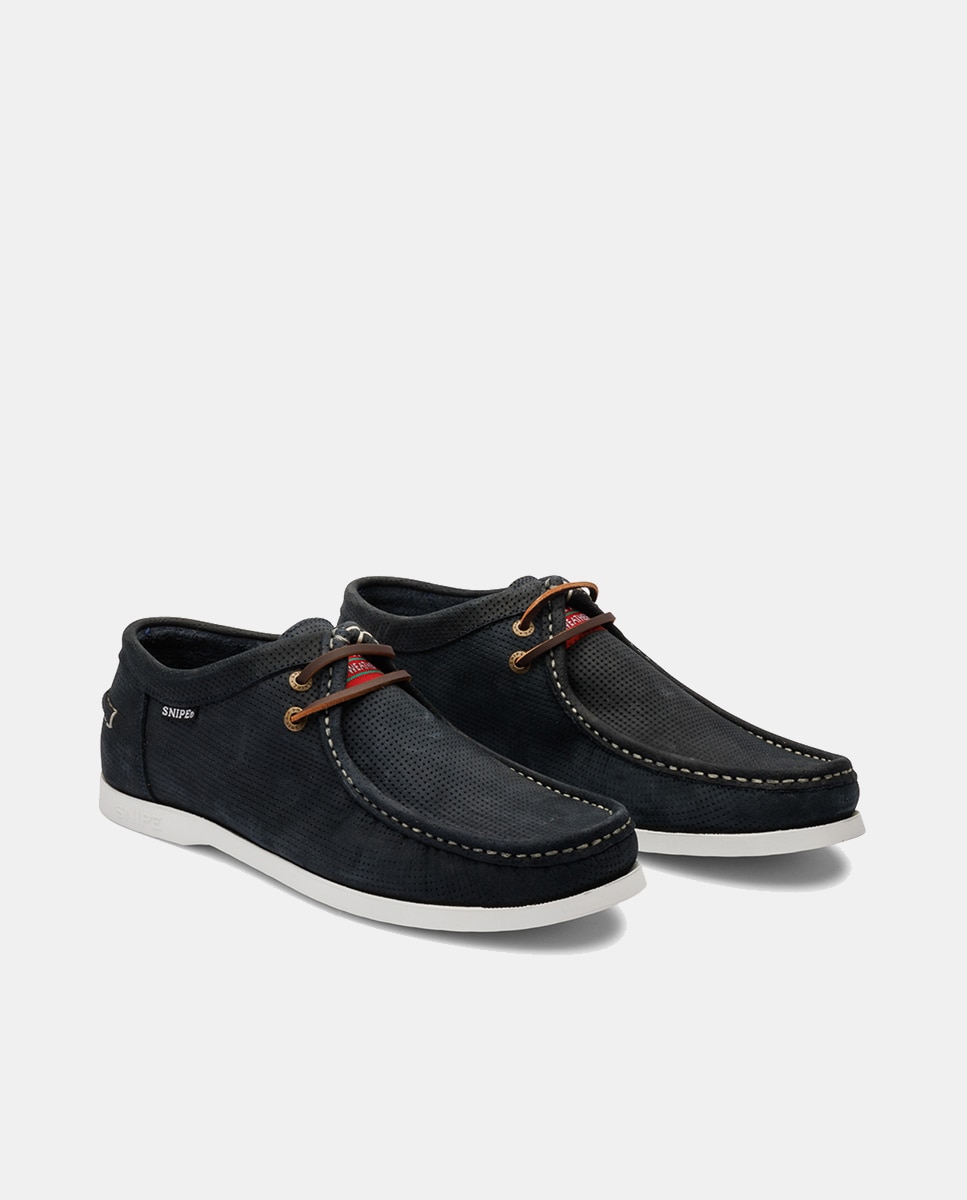 Sapatos Noruegueses em Nobuck Azul-escuro-2