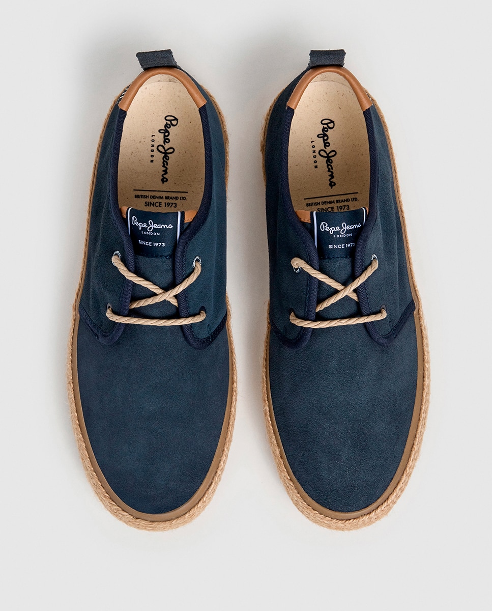 Sapatos Blucher Clássicos de Ilhós Duplo Azul-marinho-2
