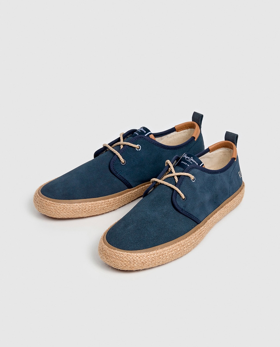Sapatos Blucher Clássicos de Ilhós Duplo Azul-marinho-3