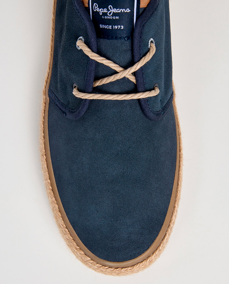 Sapatos Blucher Clássicos de Ilhós Duplo Azul-marinho-5