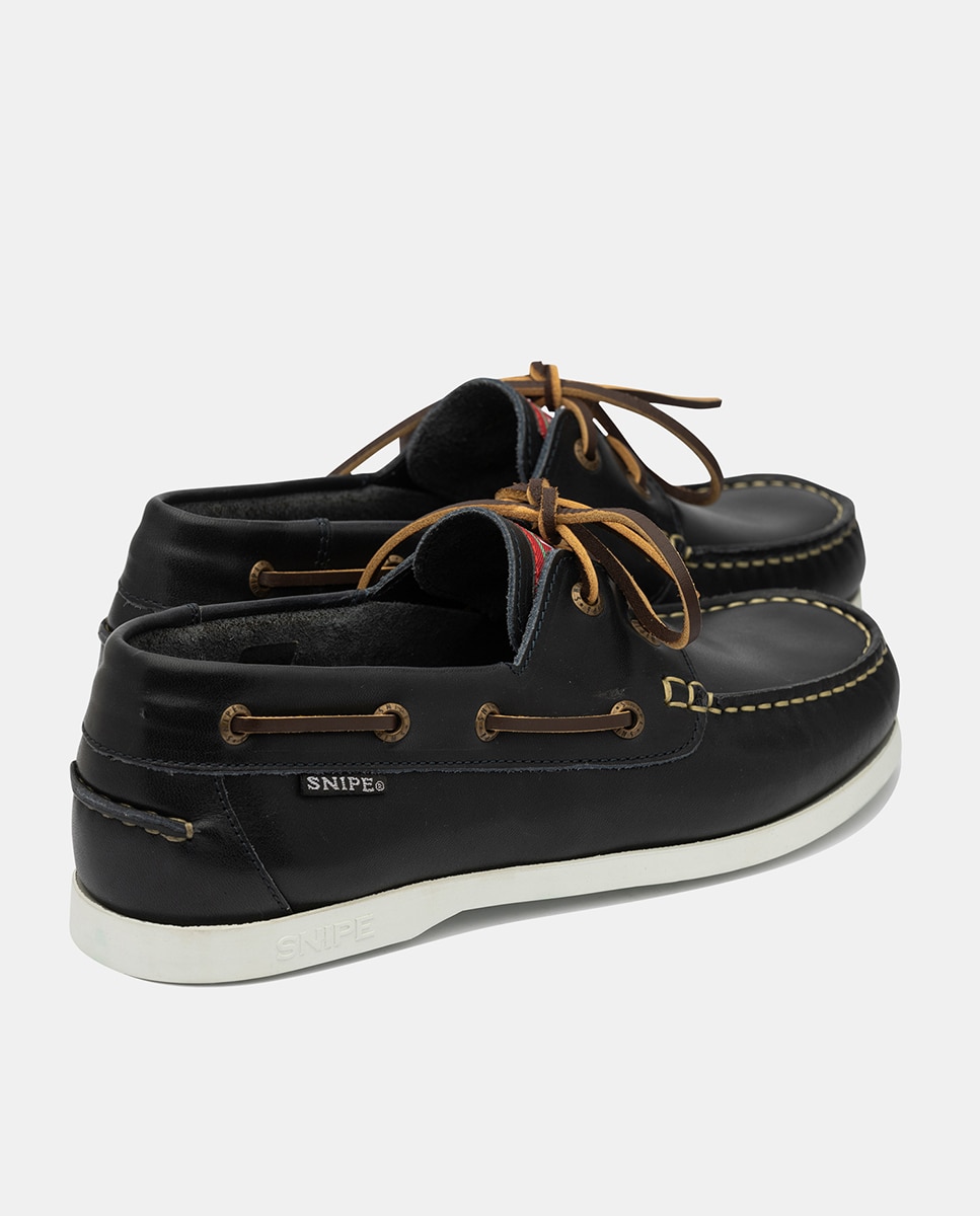 Sapatos Náuticos em Pele de Bovino com Sola de Borracha Azul-marinho-3