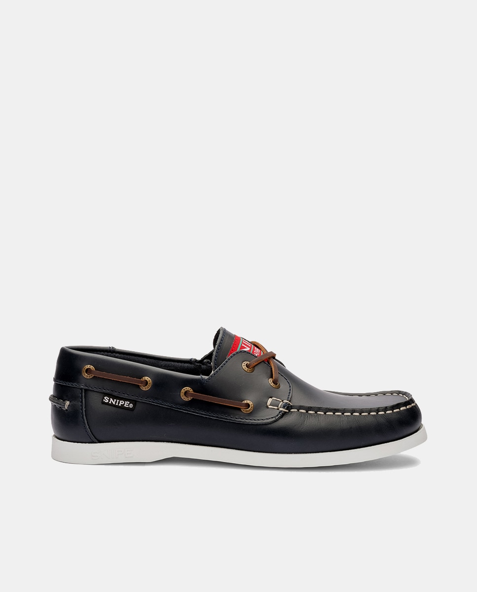 Sapatos Náuticos em Pele de Bovino com Sola de Borracha Azul-marinho-6