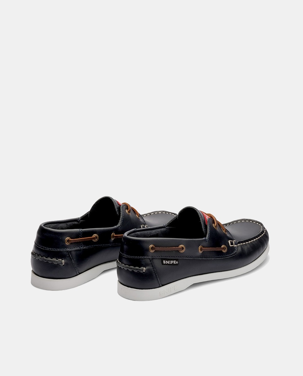 Sapatos Náuticos em Pele de Bovino com Sola de Borracha Azul-marinho-8