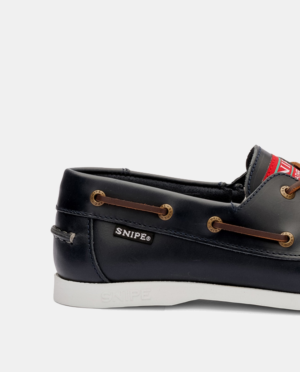 Sapatos Náuticos em Pele de Bovino com Sola de Borracha Azul-marinho-10