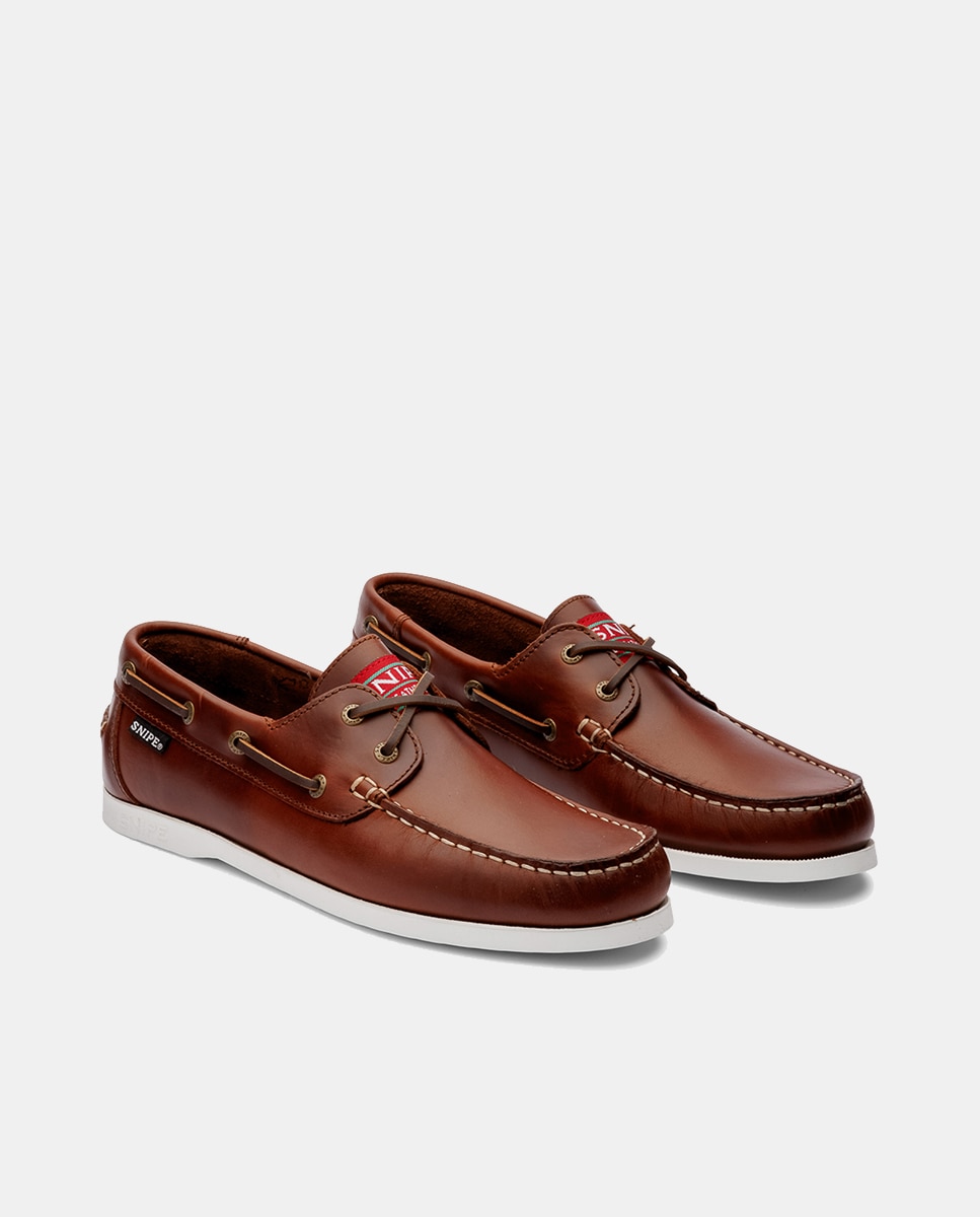 Sapatos Náuticos em Pele de Bovino com Sola de Borracha Couro-2