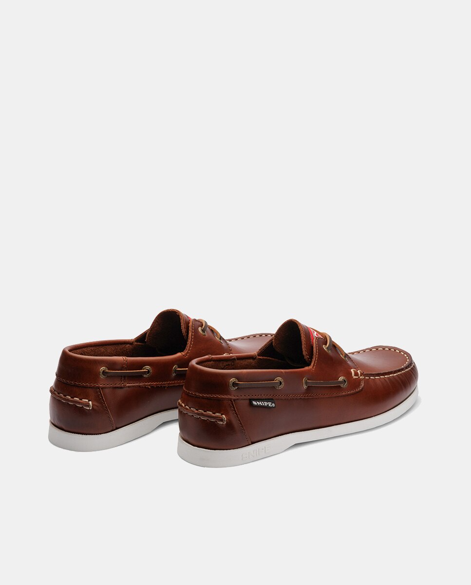 Sapatos Náuticos em Pele de Bovino com Sola de Borracha Couro-3
