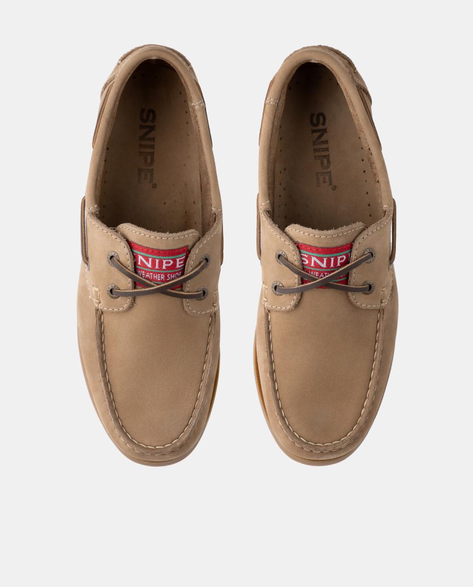 Sapatos Náuticos em Pele Nobuck com Sola de Borracha Castanho taupe-2