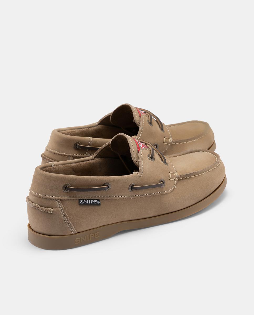 Sapatos Náuticos em Pele Nobuck com Sola de Borracha Castanho taupe-4